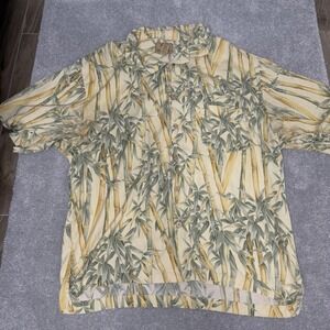 Jamaica Jaxx Shirt Mens XL Multicolor Silk Bamboo Hawaiian Aloha Tropical Beach